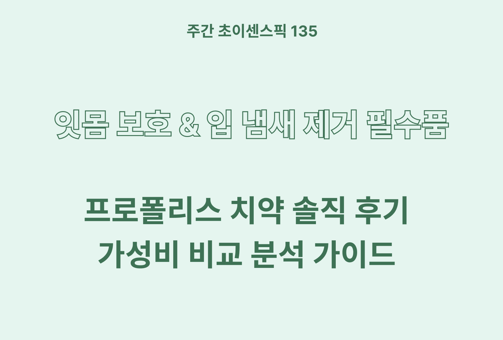 프로폴리스 치약 추천 및 솔직 후기 분석 TOP 5
