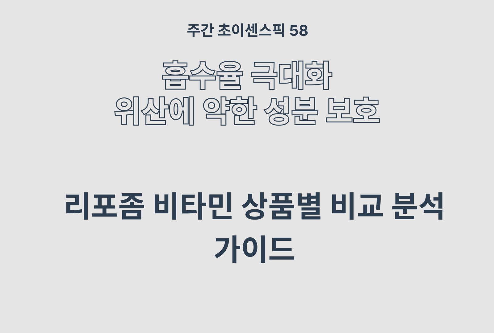 리포좀 비타민 추천 & 상품 비교 가이드