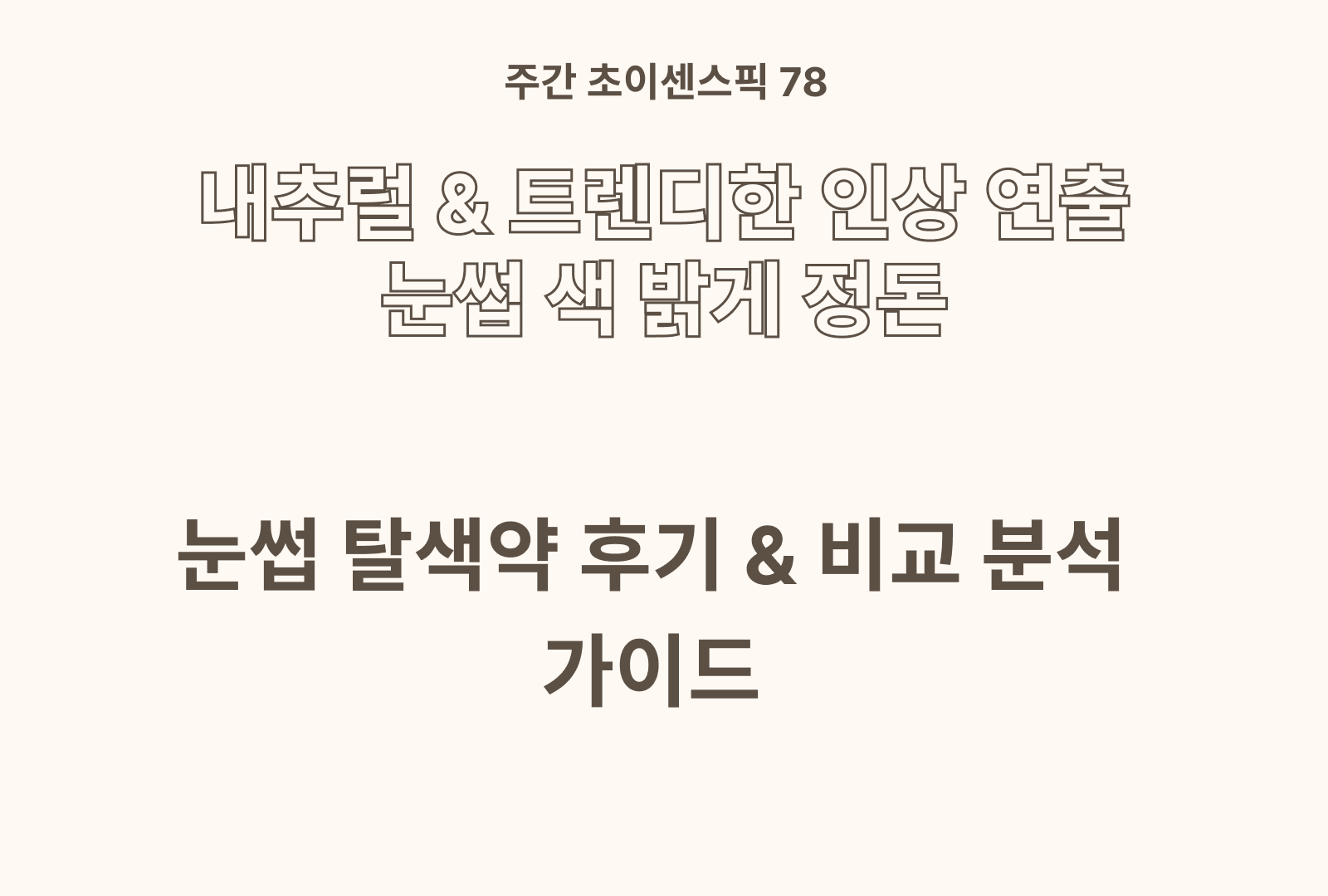 눈썹 탈색약 후기 비교 추천 및 가이드
