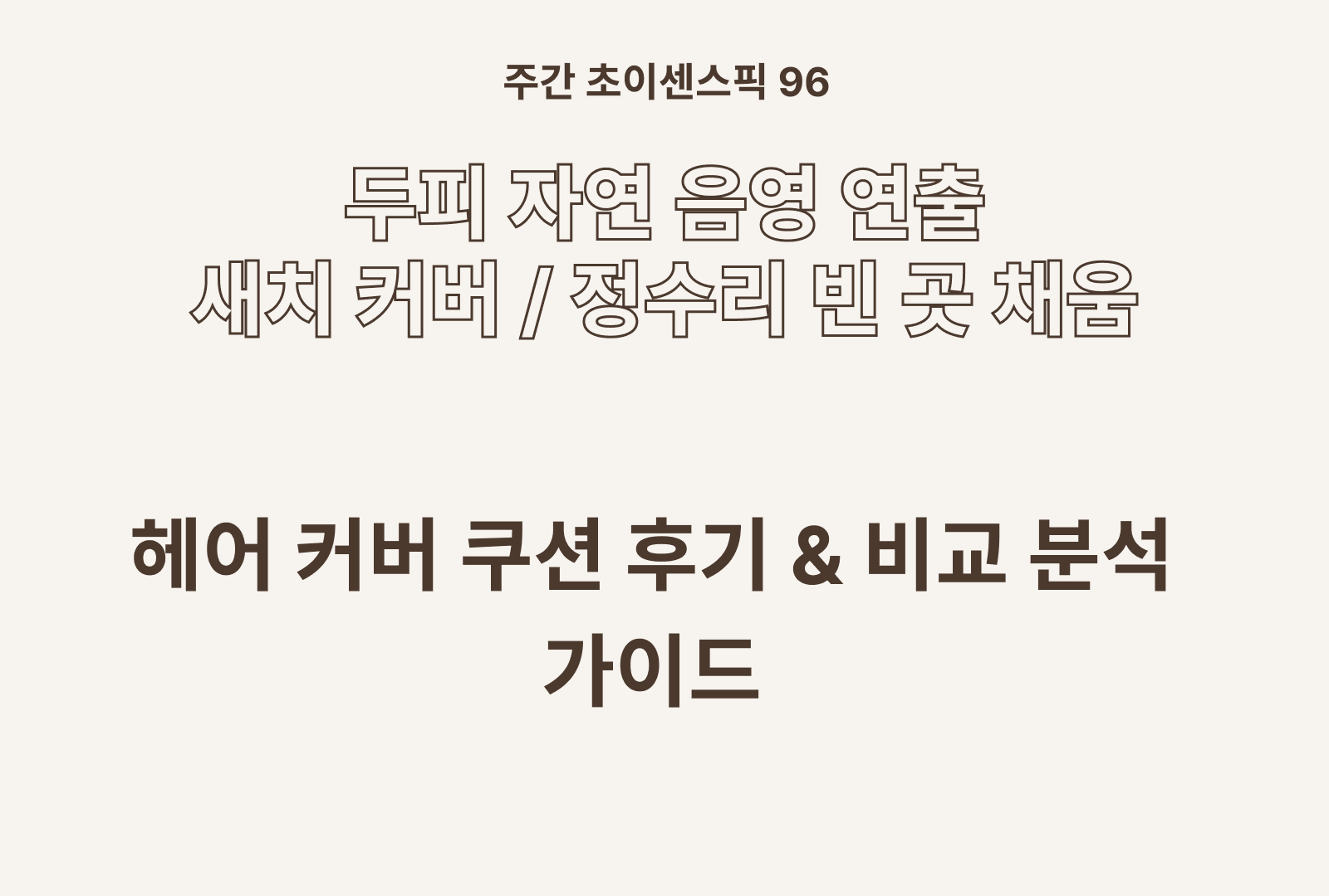 헤어 커버쿠션 솔직 후기와 상품 비교까지