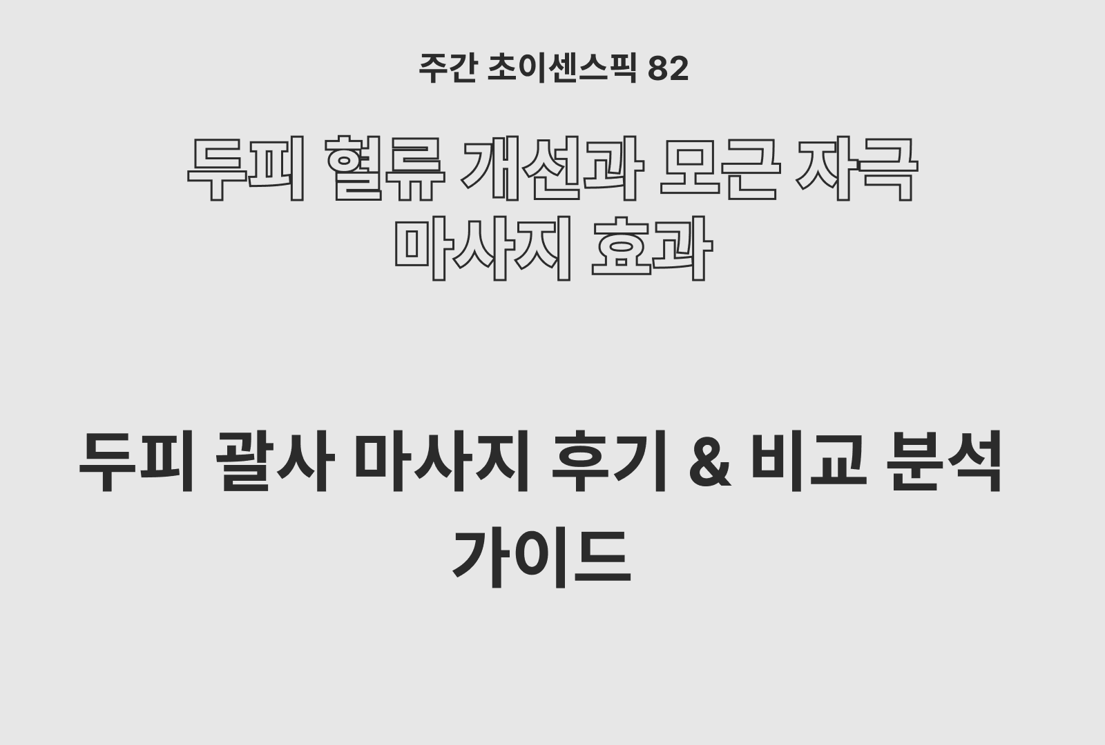 두피 괄사 솔직 후기 분석 및 가이드 TOP 3